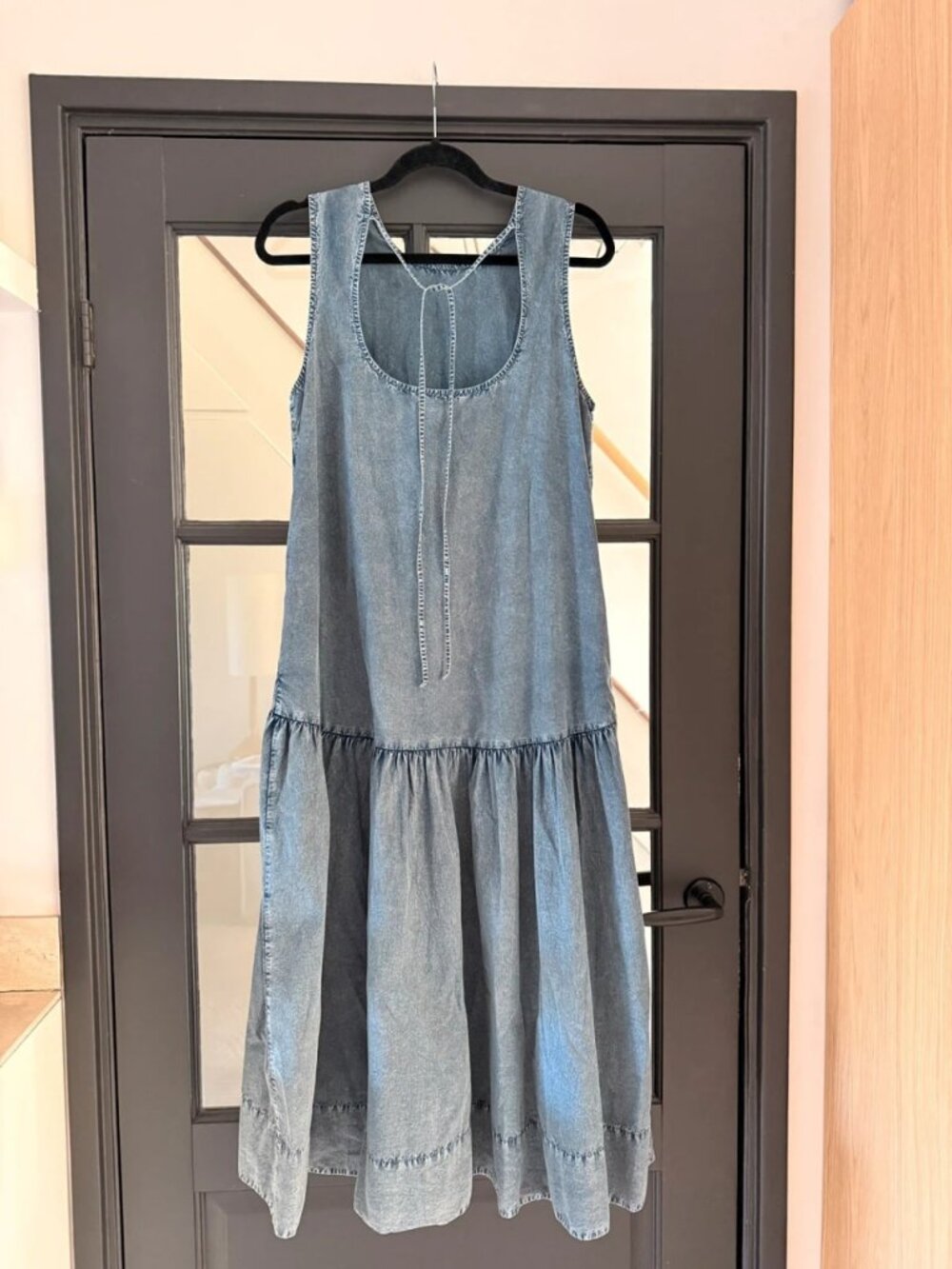 Ganni Denim Tiered Maxi Dress M